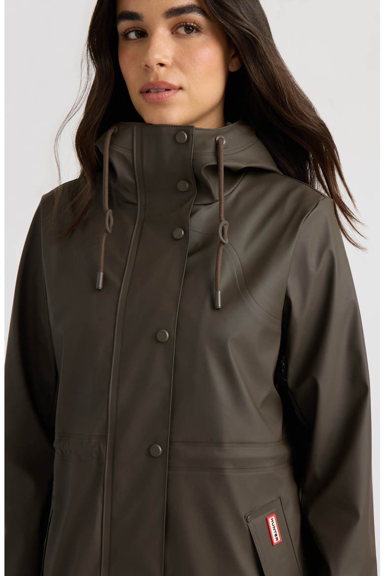Darcy Longline Rubberized Rain Coat, Alternate, color, BROWNIE