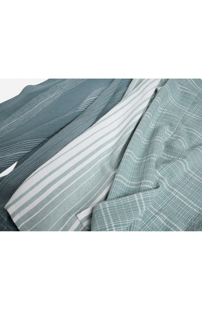 Coyuchi Fillmore Set of 4 Organic Cotton Kitchen Towels, Alternate, color, Lagoon