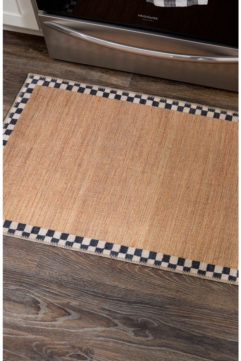 Naturals Check Washable Rug, Alternate, color, BEIGE