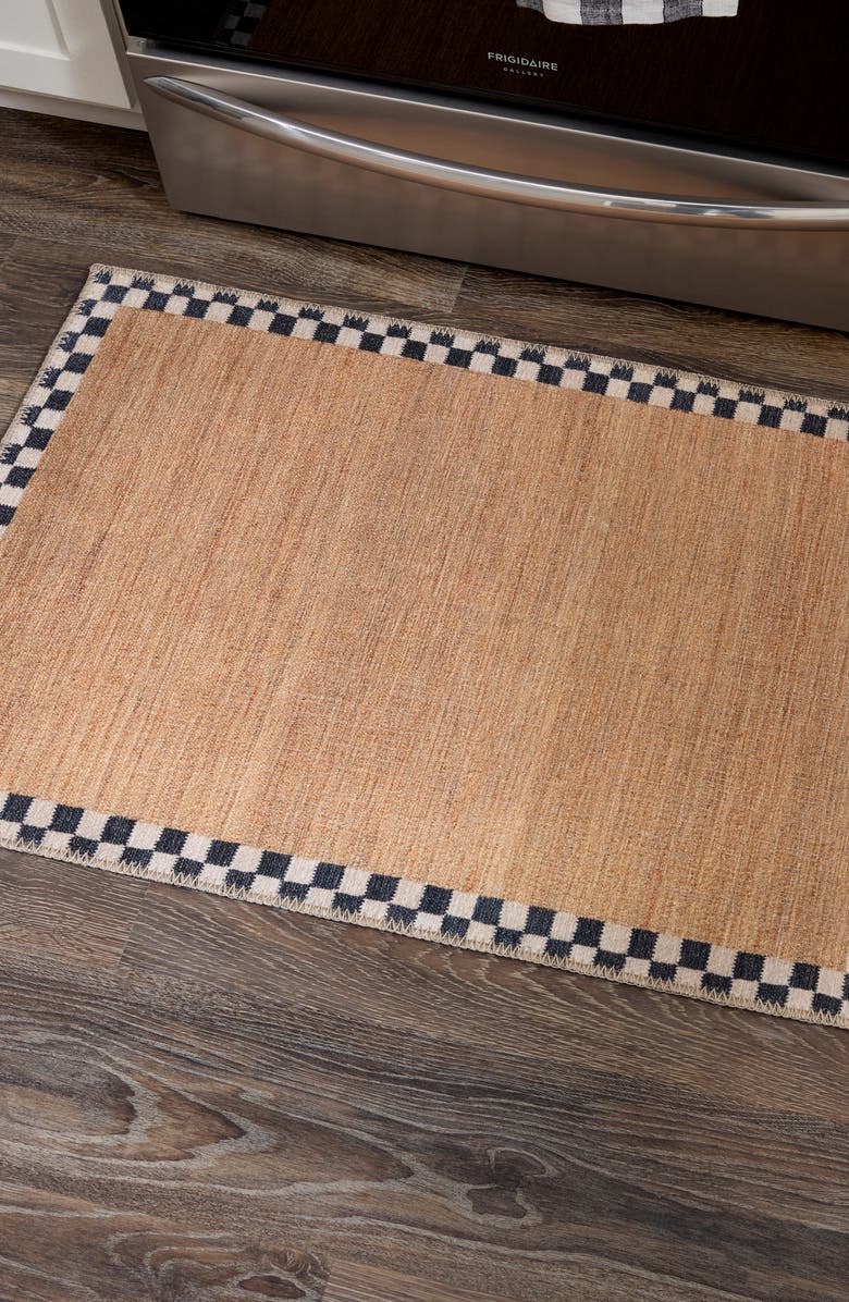 MACKENZIE CHILDS Naturals Check Washable Rug, Alternate, color, Beige