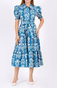 Leota Octavia Puff Sleeve Shirt Dress