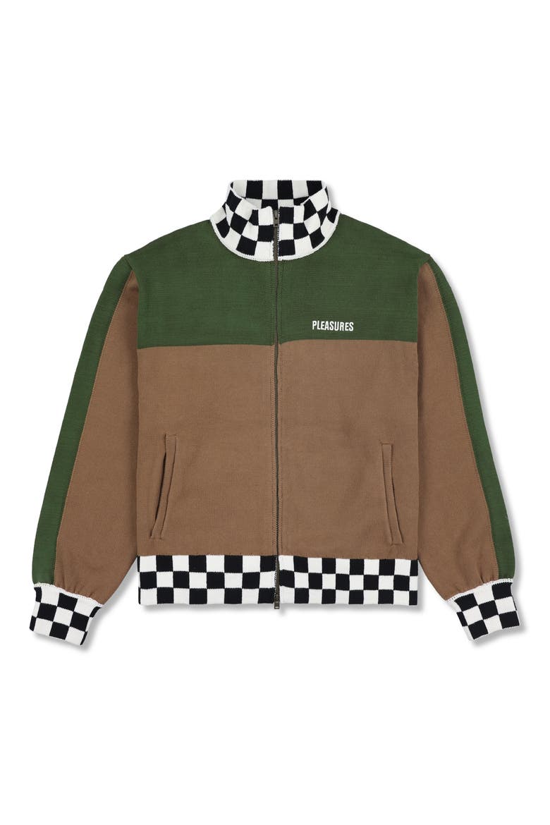 Automation Knit Track Jacket, Alternate, color, BROWN