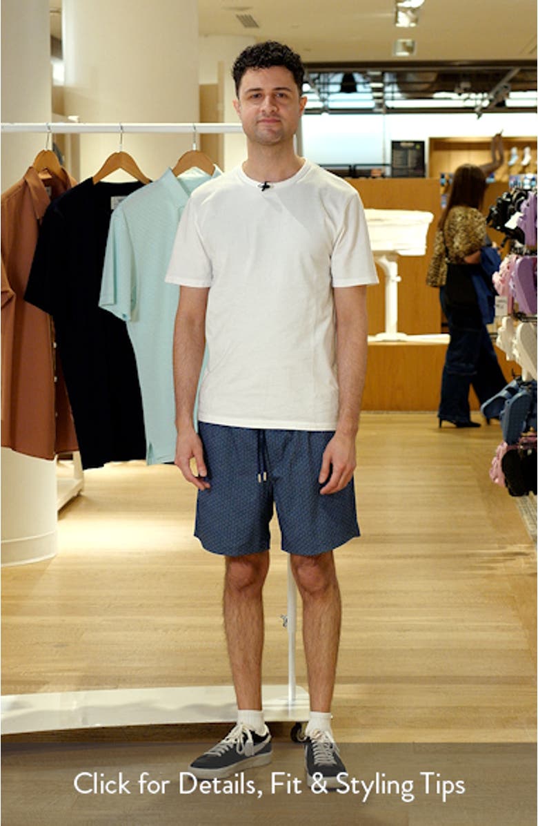 Medallion Geo Print Swim Trunks, sales video thumbnail