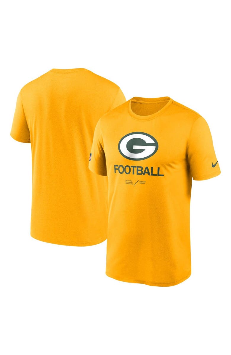 Nike Men's Nike Gold Green Bay Packers Sideline Infograph Performance T-Shirt, Main, color, 