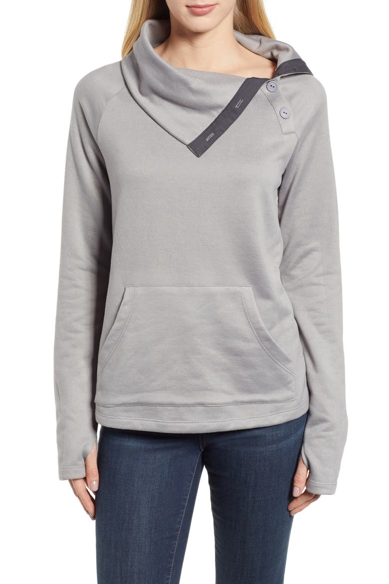 Gibson x Living in Yellow Judy Plush Fleece Pullover (Nordstrom Exclusive), Main, color, GREY