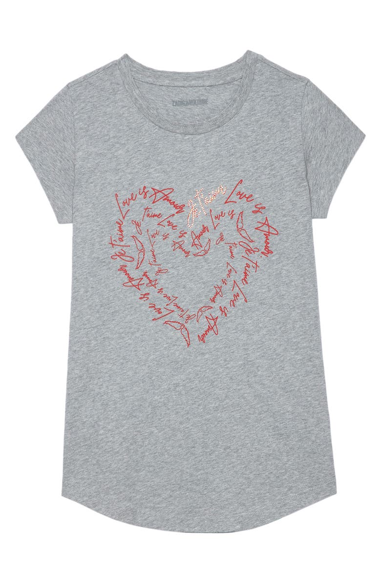Zadig & Voltaire Saint Valentine Scribbled Heart Graphic Tee, Alternate, color, 
