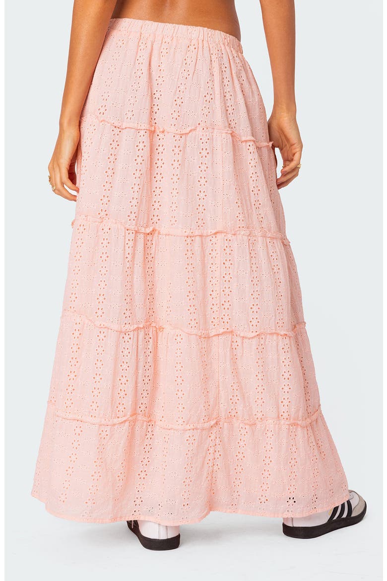 Tiered Cotton Eyelet Maxi Skirt, Alternate, color, LIGHT-PINK