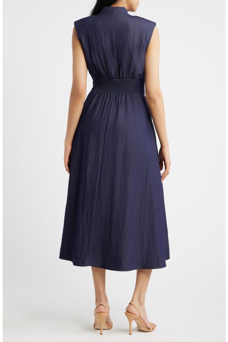 Zip Front Midi Dress, Alternate, color, DENIM