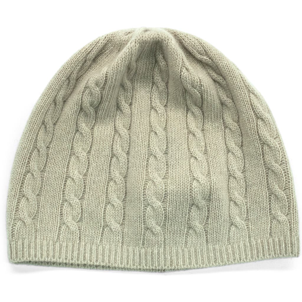 Portolano Cashmere Cable Knit Beanie In Green