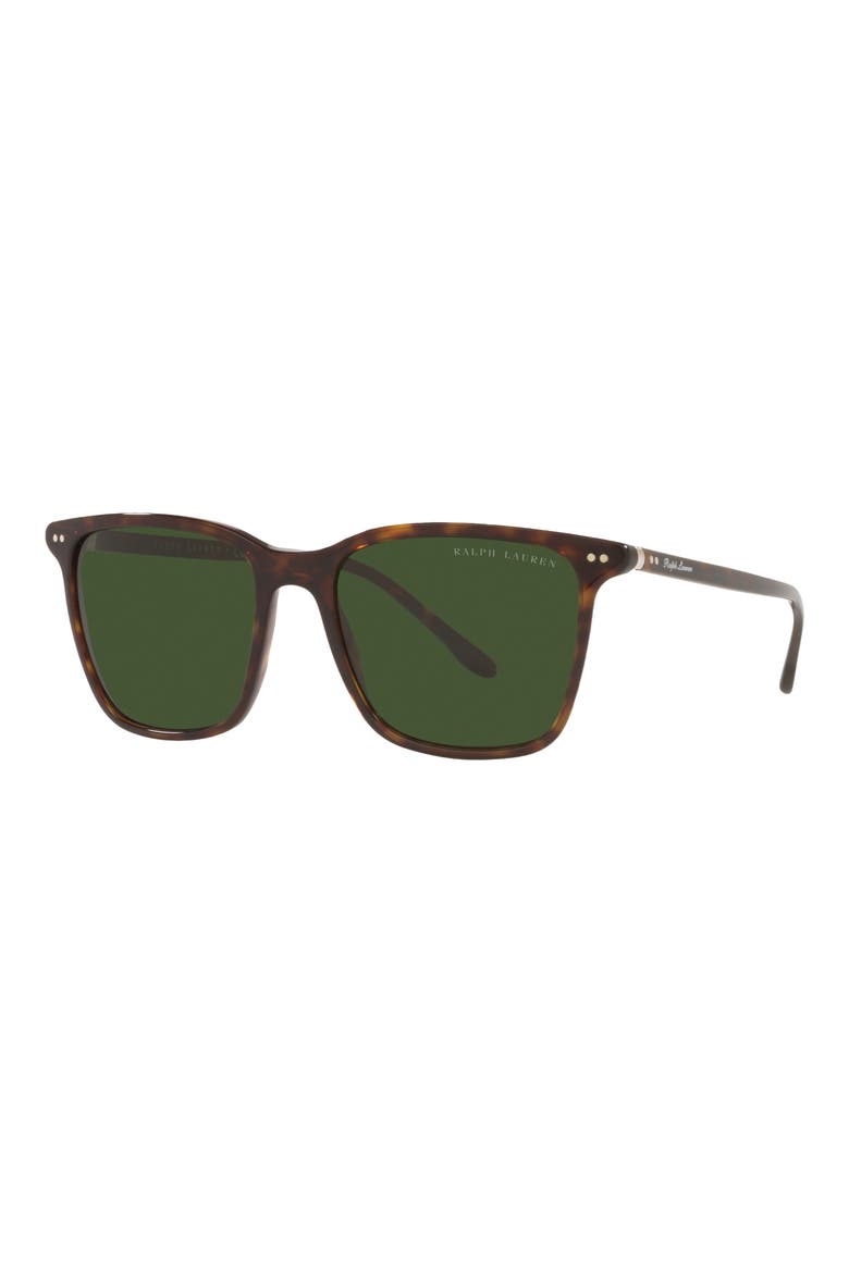 53mm Pillow Sunglasses, Alternate, color, SHINY DARK HAVANA / GREEN