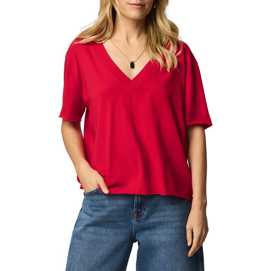 Splendid Kacey V-neck T-shirt In Red
