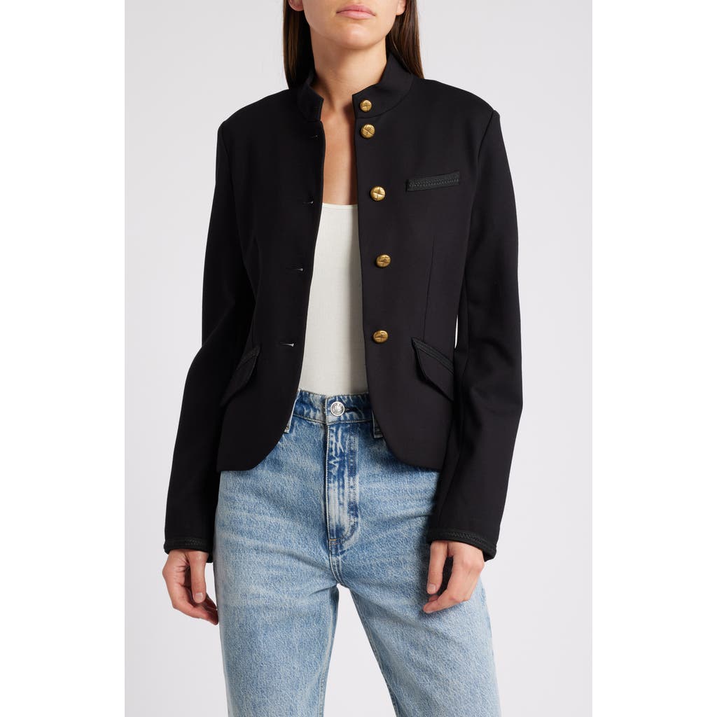 Rag & Bone Slade Braided Cropped Ponte Blazer In Black