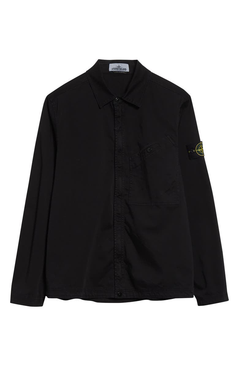 Stone Island Stretch Cotton Shirt, Alternate, color, Black