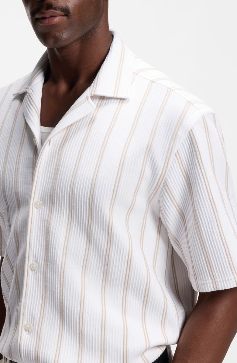 BOSS Lars Relaxed Fit Camp Shirt, Alternate, color, White