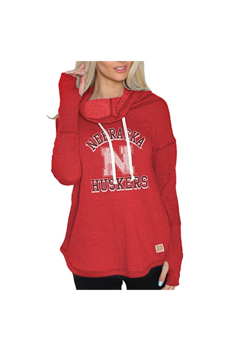 Retro Brand Women's Original Retro Brand Scarlet Nebraska Huskers Funnel Neck Pullover Sweatshirt, Main, color,