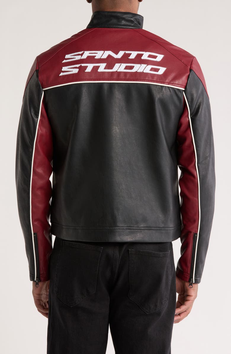 SANTO STUDIO Altamura Moto Faux Leather Jacket, Alternate, color, 