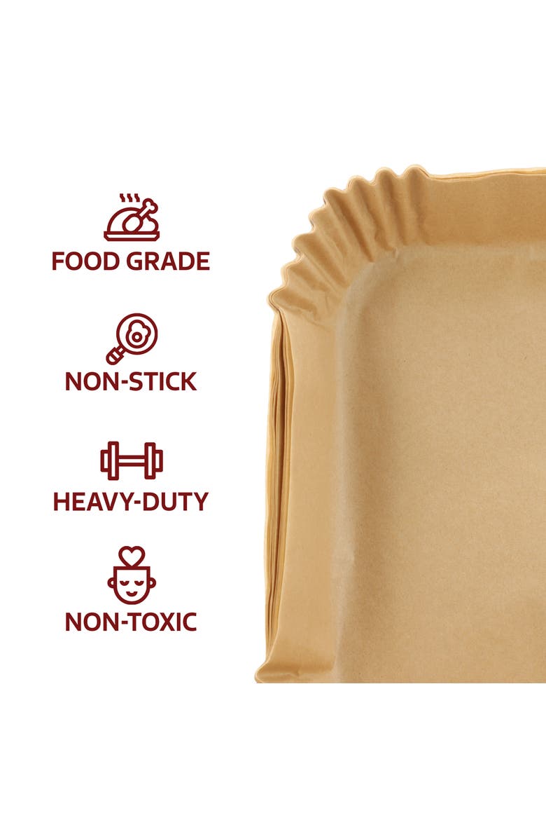 Air Fryer Square Parchment Paper Liners, 125 Piece, Alternate, color, Brown