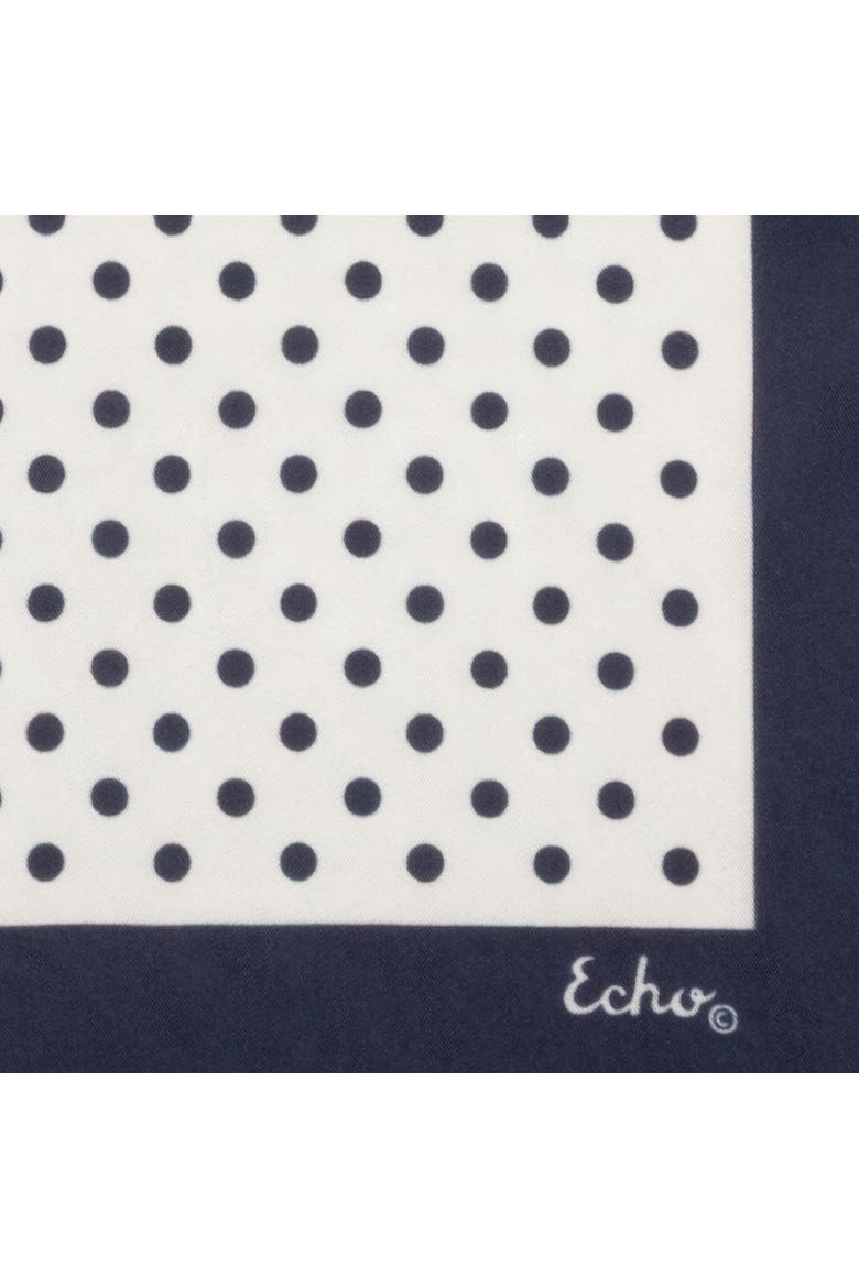 Pin Dot Silk Scarf, Alternate, color, Navy