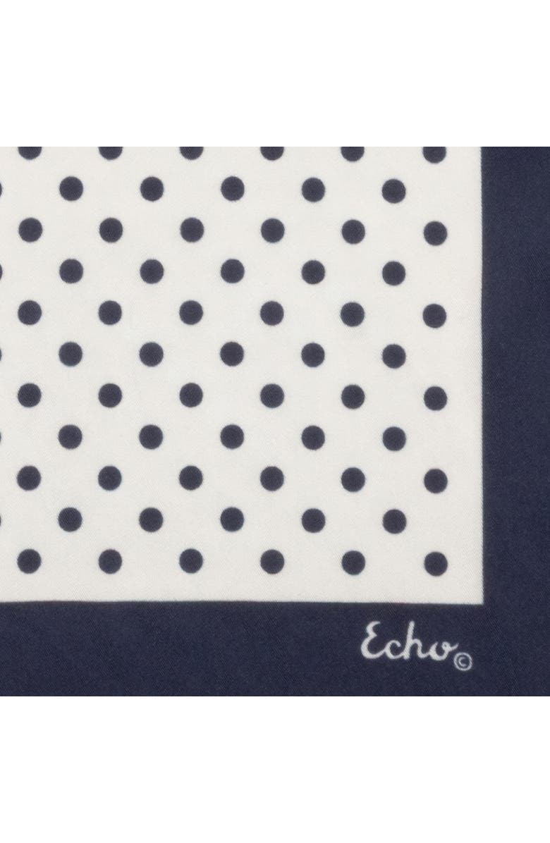 Echo Pin Dot Silk Scarf, Alternate, color, Navy
