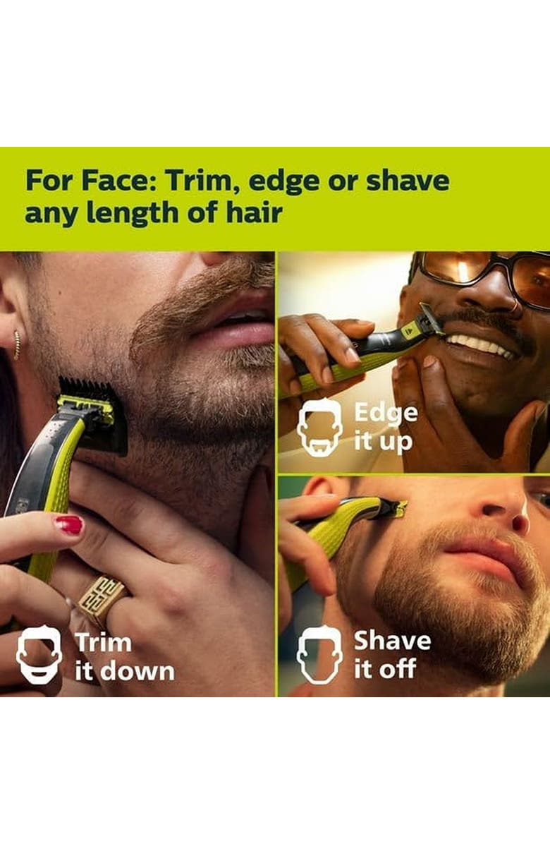 Philips Norelco OneBlade 360 Face , Hybrid Electric Trimmer & Shaver, Alternate, color, Black