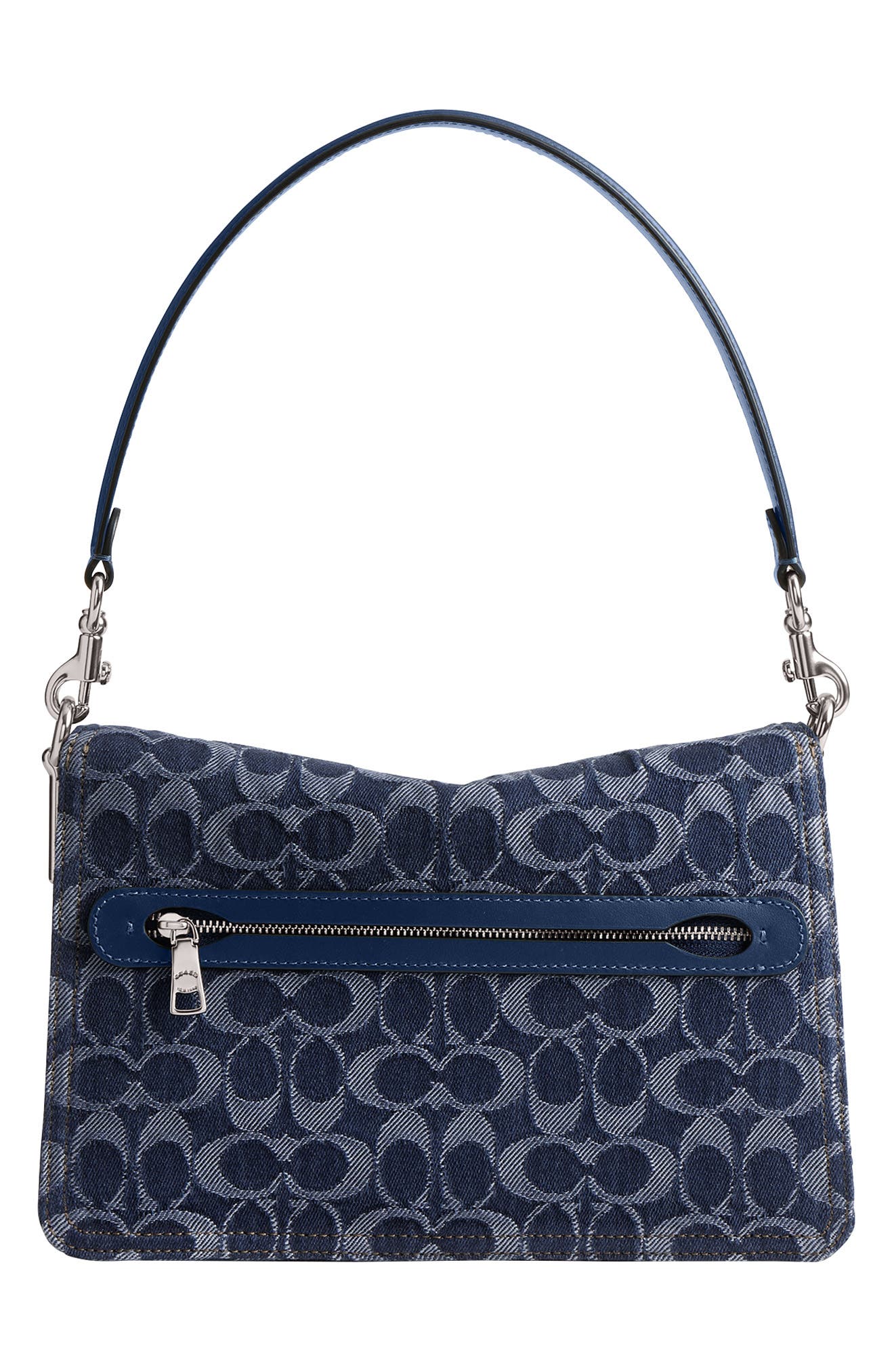 COACH Signature Chain Denim Shoulder Bag, Alternate, color, 