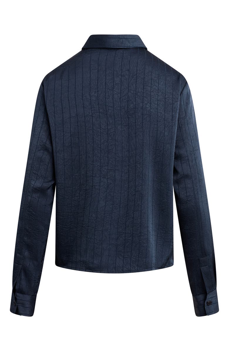 Hudson Jeans Knot Front Button-Down Shirt, Alternate, color, Navy