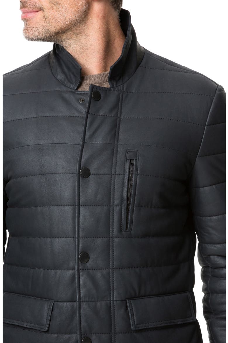Ashwell Channel Quilted Leather Blazer, Alternate, color, ONYX
