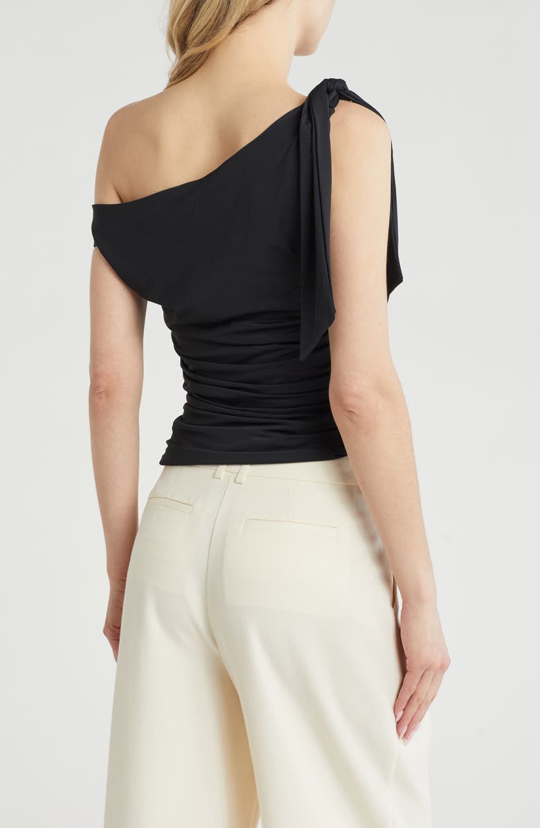 WAYF Bow One-Shoulder Ruched Top, Alternate, color,