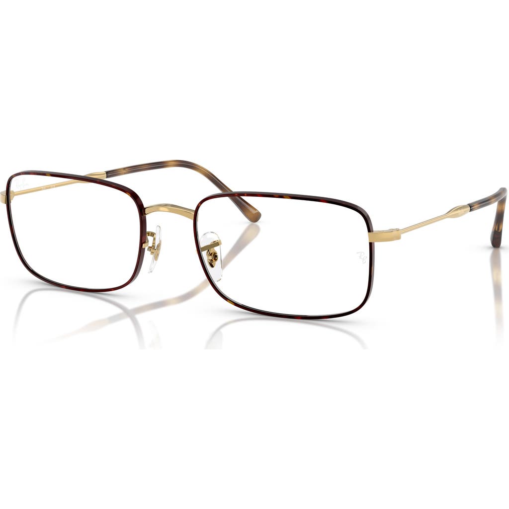 Ray Ban Ray-ban 56mm Irregular Optical Glasses In Brown