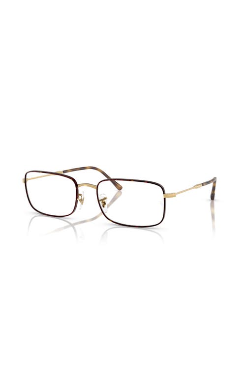 Ray Ban Ray-ban 54mm Irregular Optical Glasses In Brown