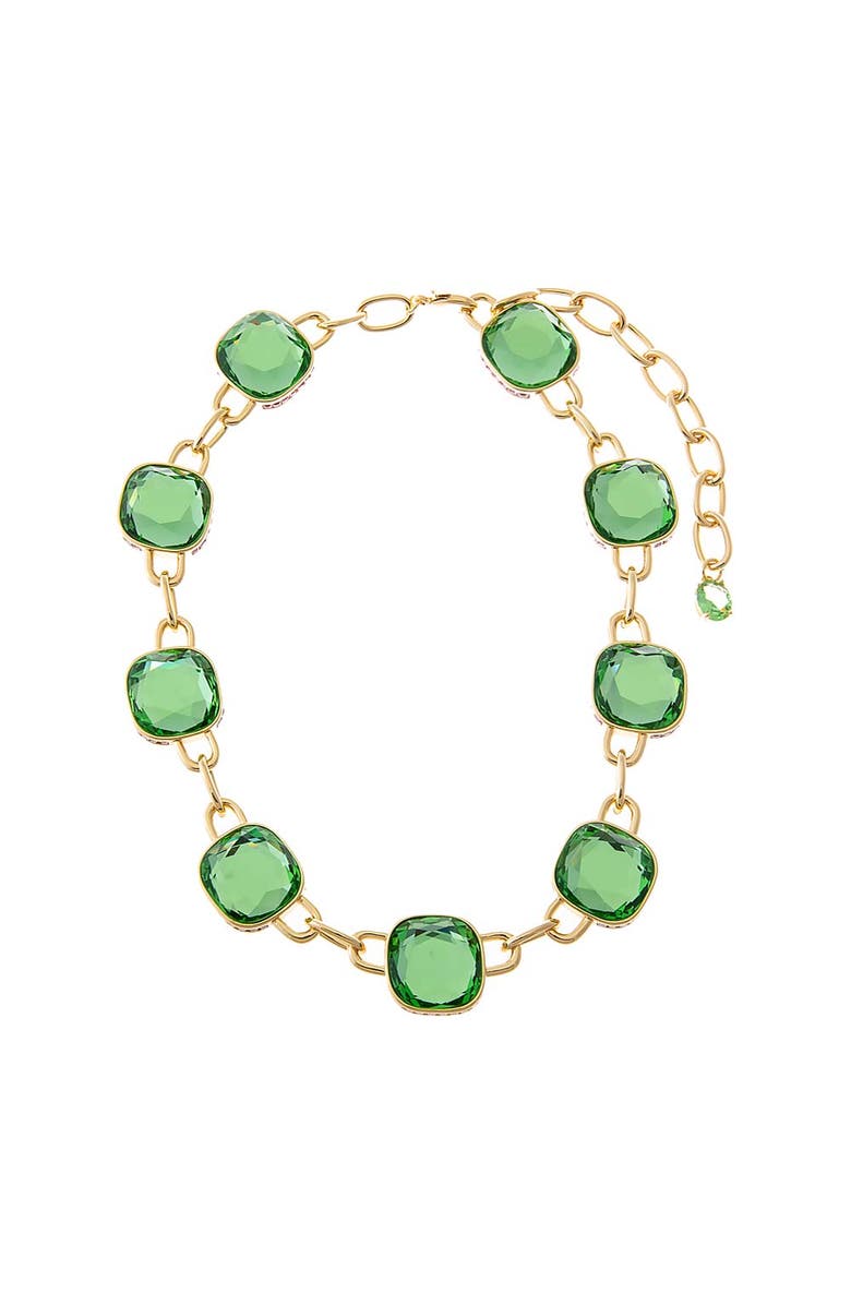BY ADINA EDEN Chunky Reversible Square Bezel Necklace, Main, color, Light Green