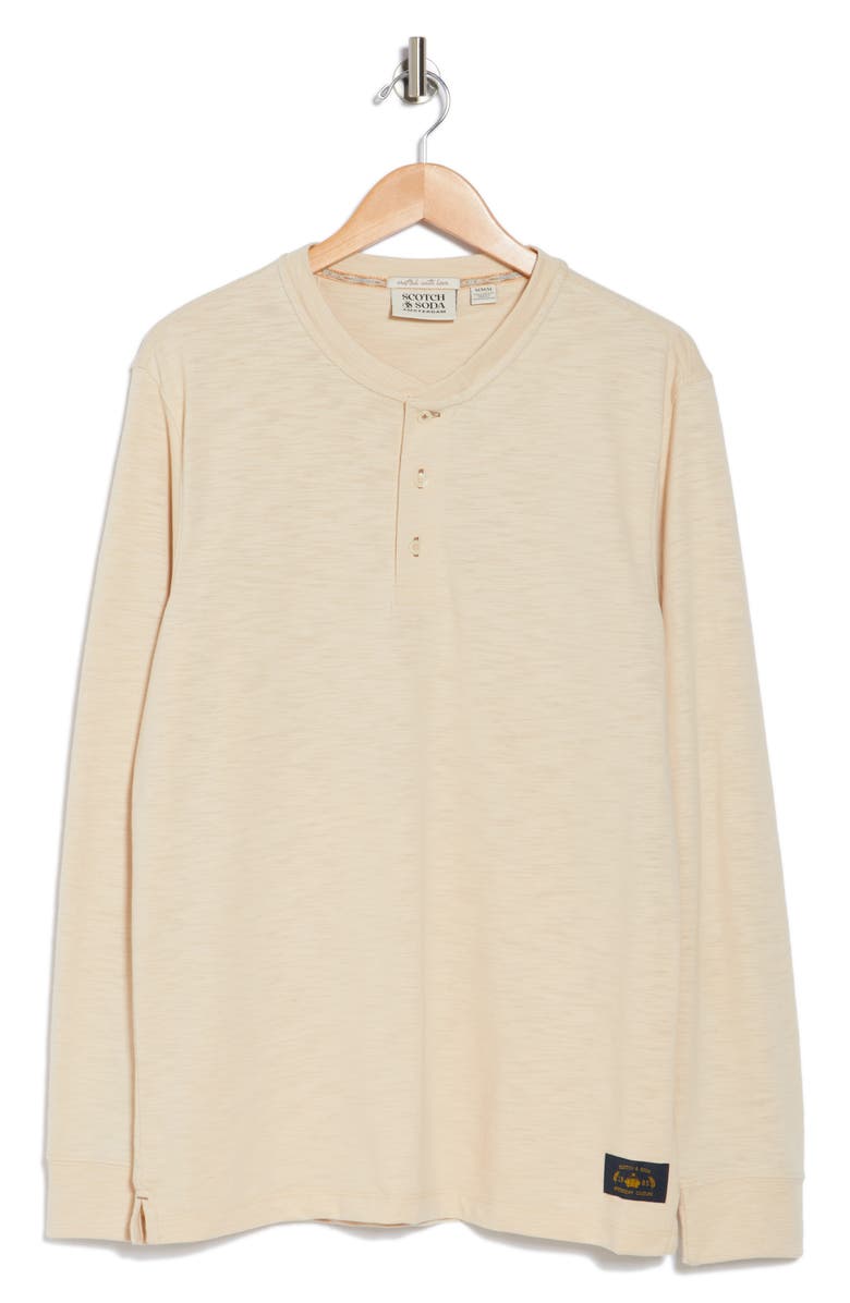 Scotch & Soda Long Sleeve Slub Knit Henley, Alternate, color, Light Beige