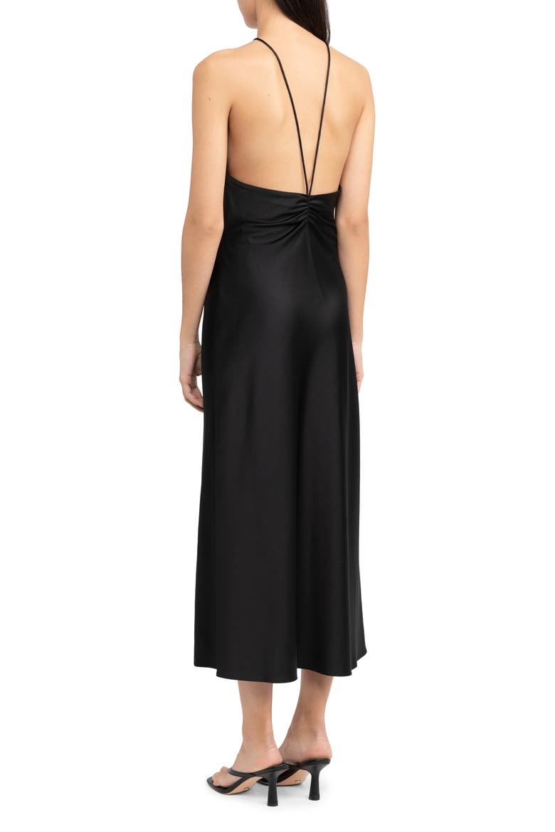 Vienna Satin Dress, Alternate, color, BLACK