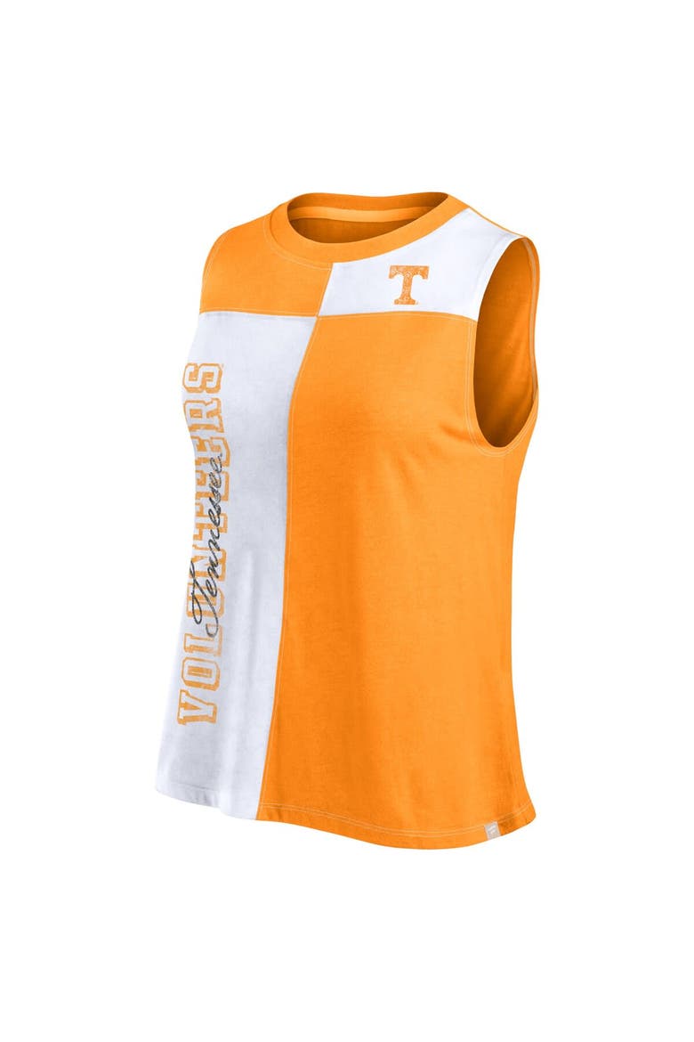 Women's Fanatics Branded Tennessee Orange/White Tennessee Volunteers Colorblock High Neck Tank Top, Alternate, color, Tennessee Orange