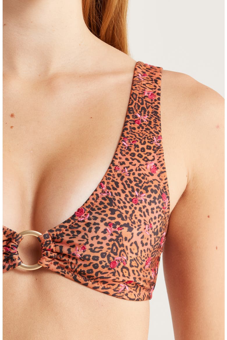 Ring Contour Crop Bikini Top, Alternate, color, WILD ROSE