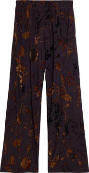 Desigual Burnout Floral Straight Leg Pants