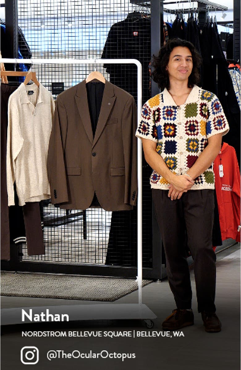 Rawdon Peaked Lapel Slim Fit Wool Blend Sport Coat Suit Separate, sales video thumbnail