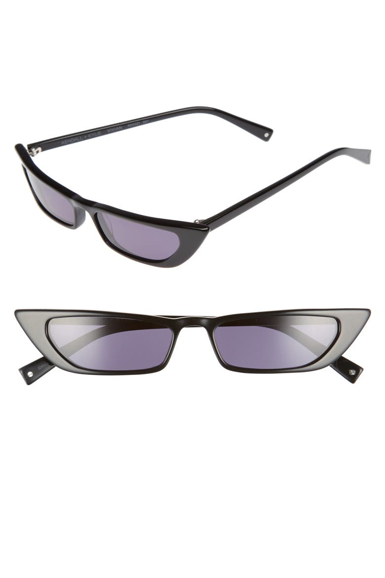 Vivian Extreme 51mm Cat Eye Sunglasses, Main, color, BLACK