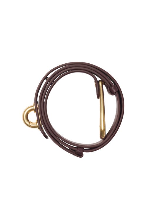 Burberry Thin Leather Bridle Belt In Purple
