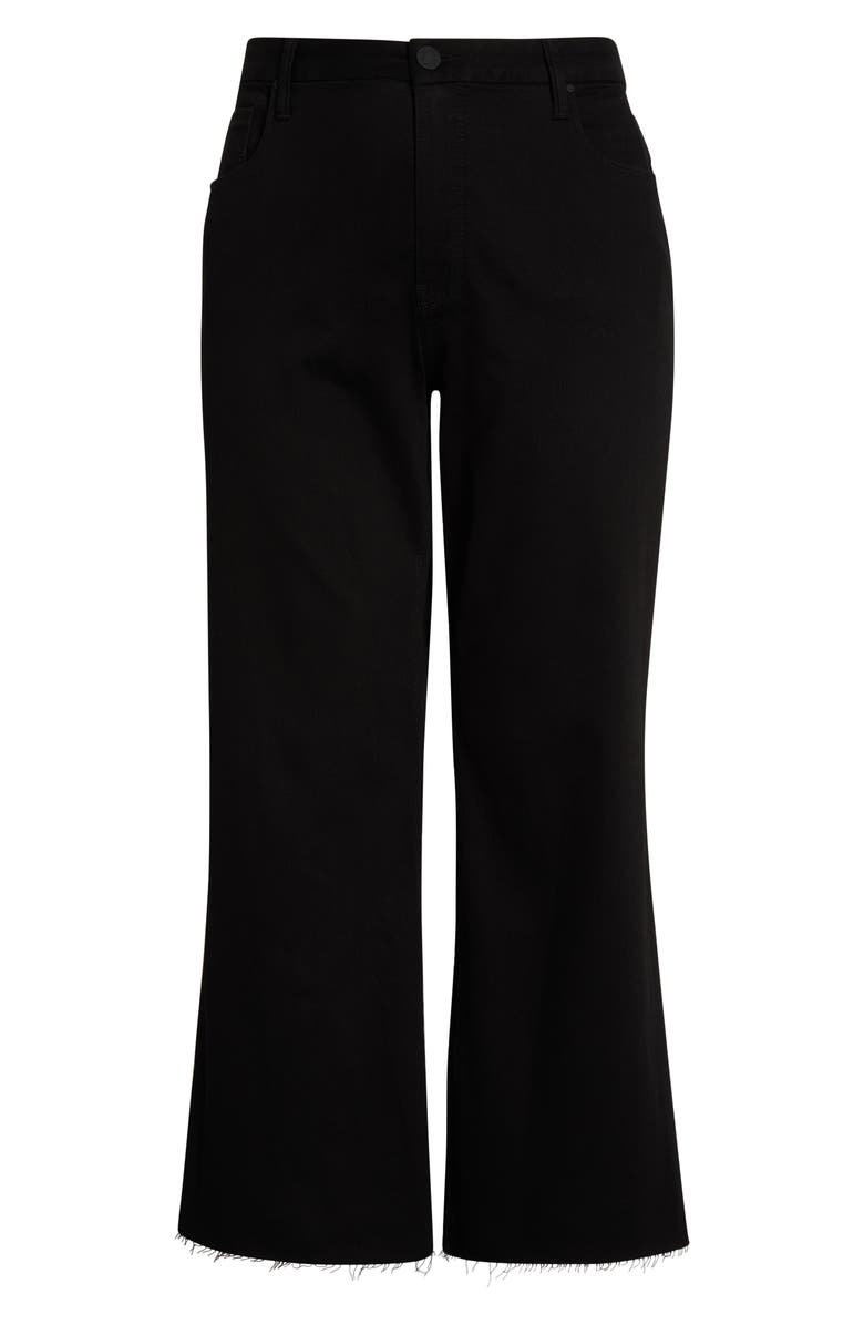 KUT from the Kloth Meg Fab Ab Raw Hem High Waist Ankle Wide Leg Jeans, Alternate, color, Black