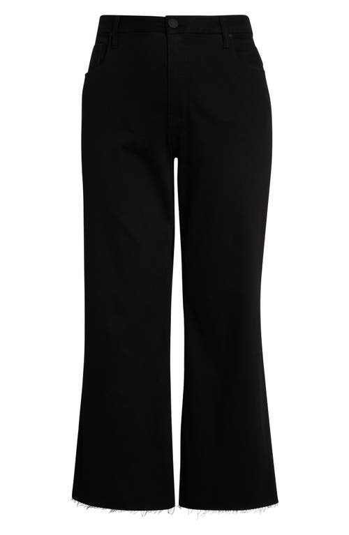Kut From The Kloth Meg Fab Ab Raw Hem High Waist Ankle Wide Leg Jeans In Black
