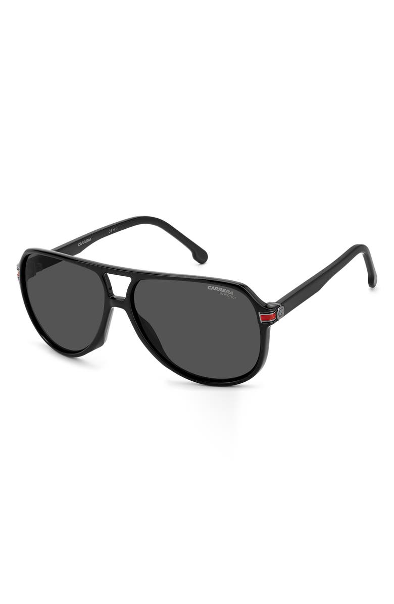Carrera Eyewear 55mm Aviator Sunglasses, Alternate, color, Black