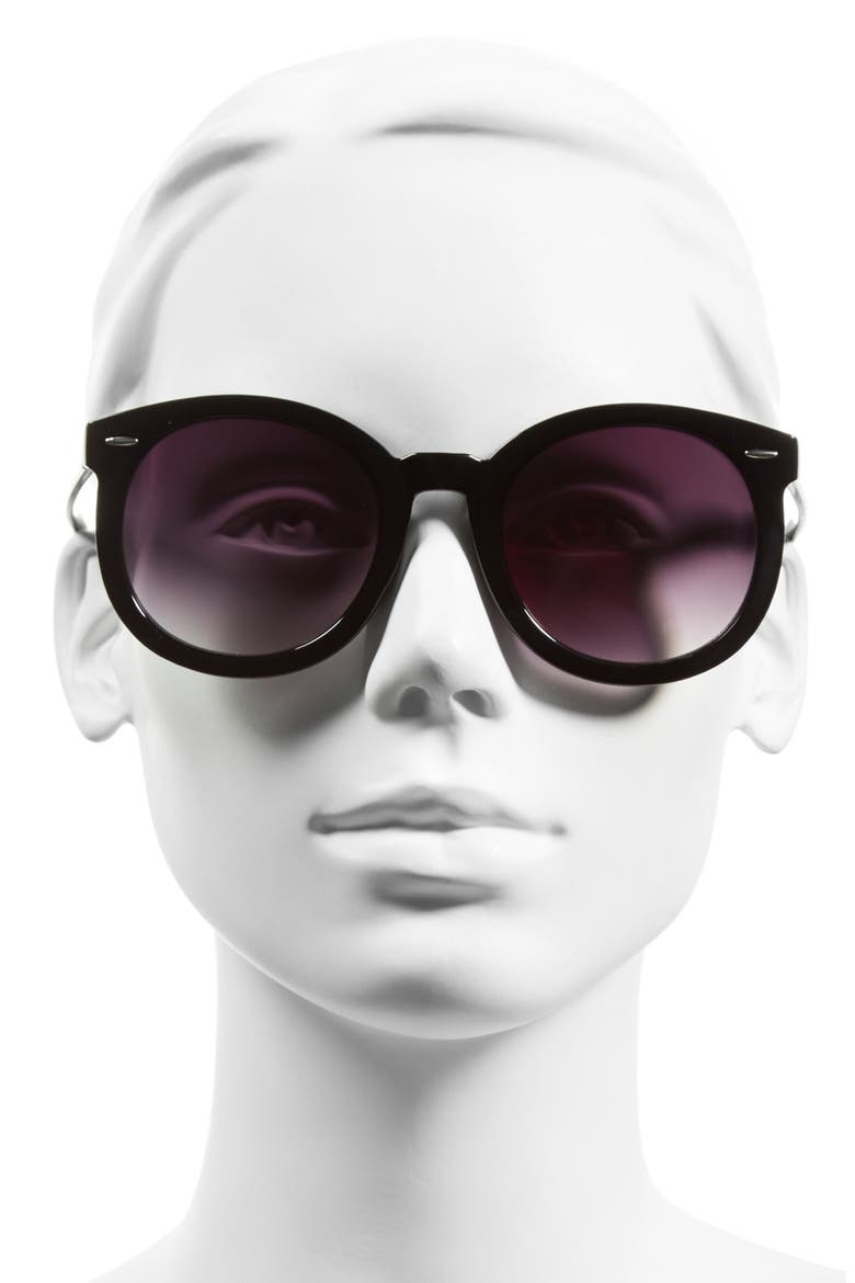 'Abbey Road' 52mm Round Sunglasses, Alternate, color, BLACK