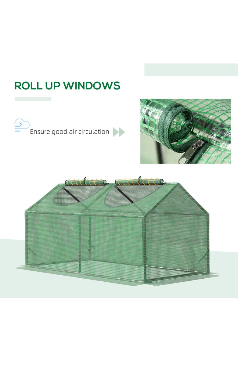 Outsunny Mini Greenhouse, Alternate, color, Green
