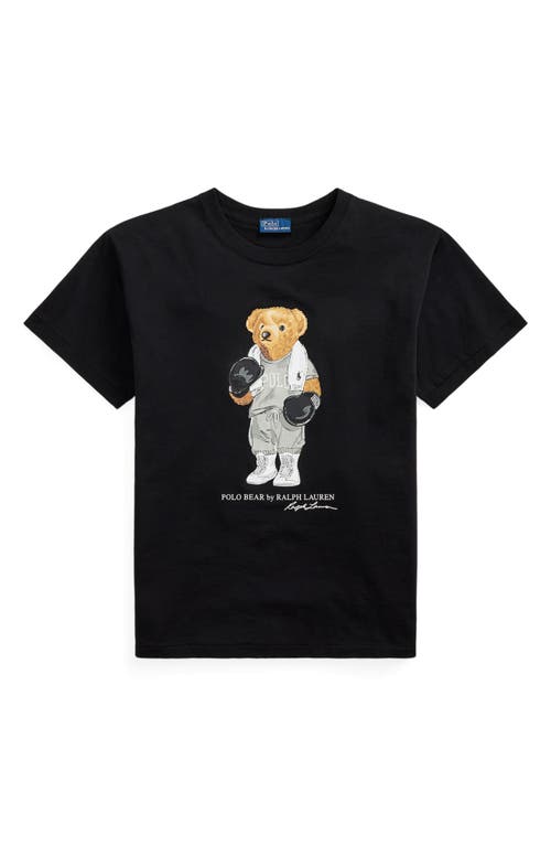 Polo Ralph Lauren Womens Polo Black Bear-print Short-sleeves Cotton-jersey T-shirt