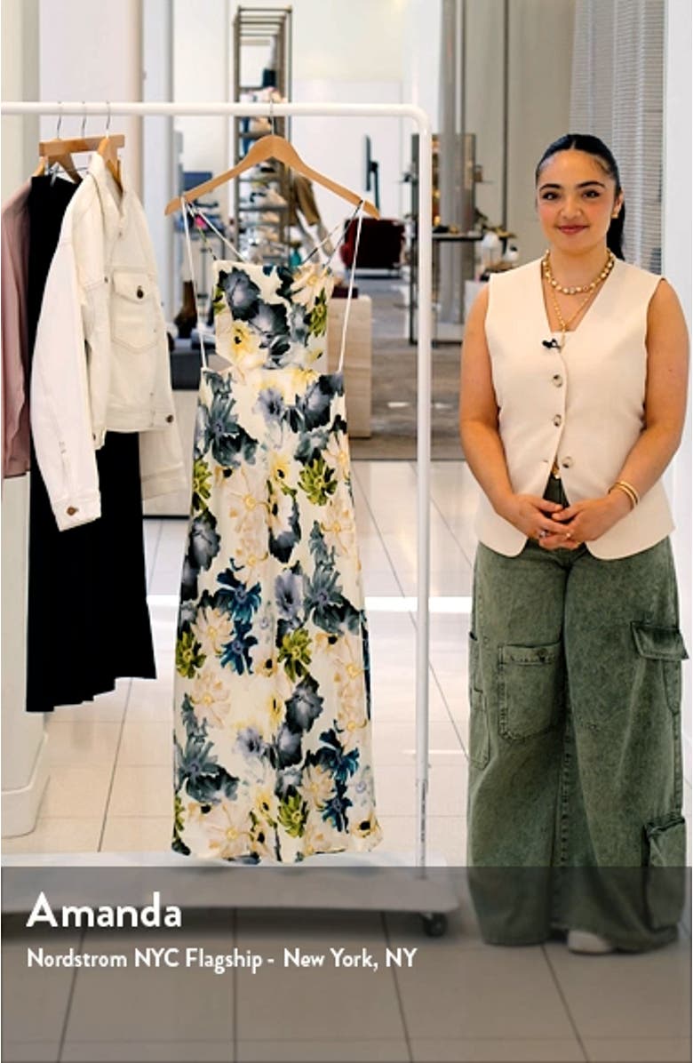 Jayne Floral Lace-Up Back Maxi Dress, sales video thumbnail