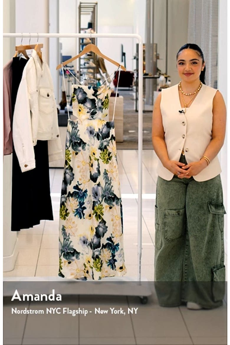 Jayne Floral Lace-Up Back Maxi Dress video