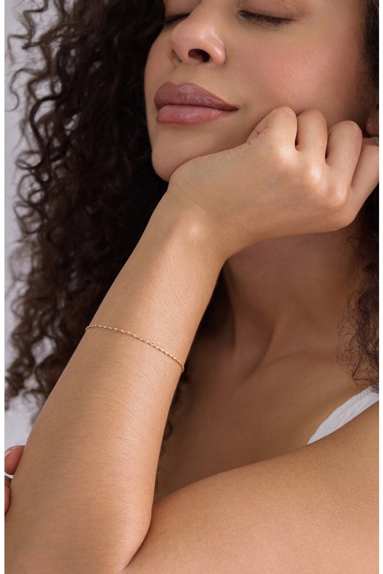 14k Gold Chain Bracelet, Alternate, color, 14KY