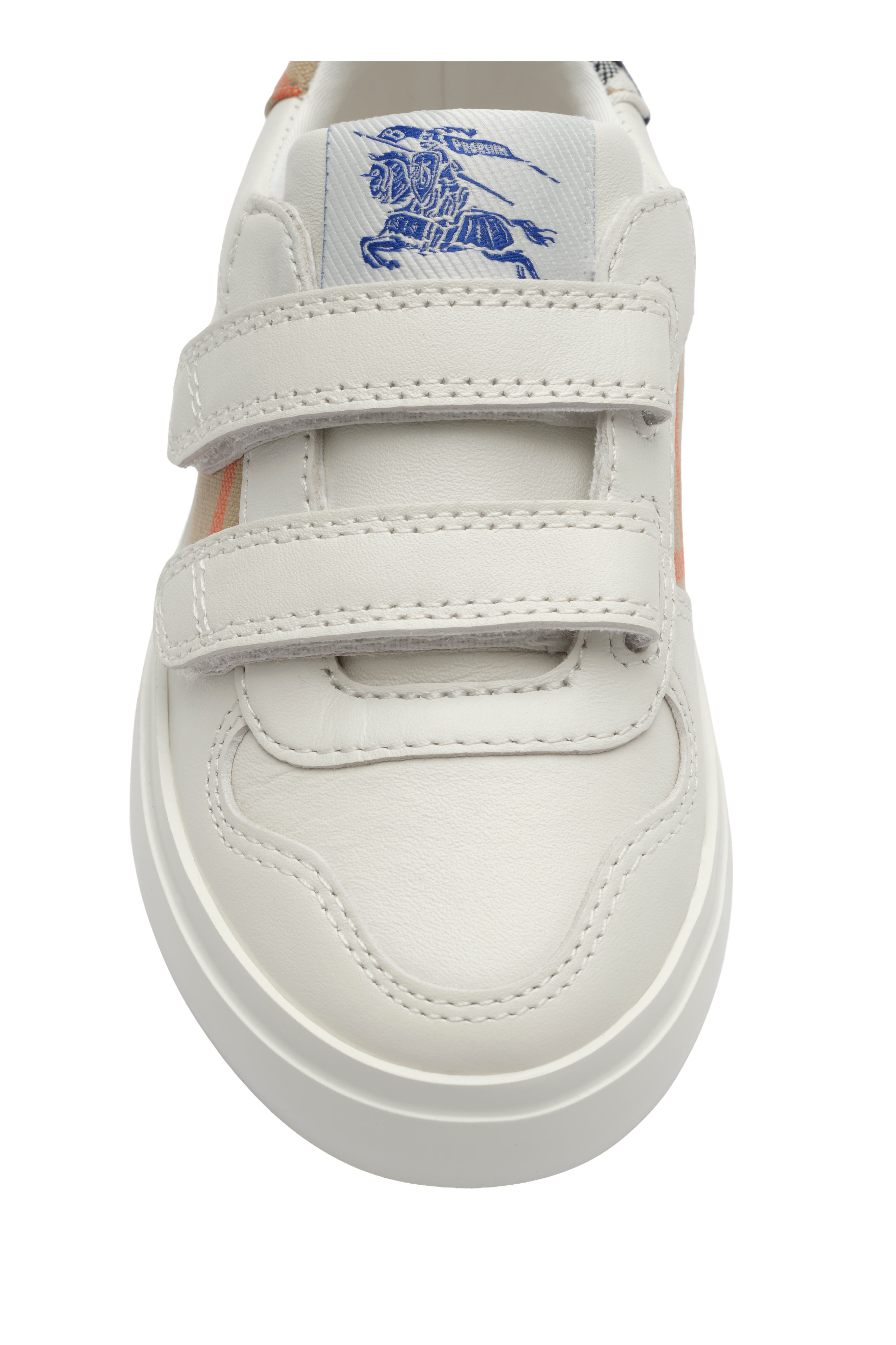 Check and Leather Sneakers, Alternate, color, Sand beige