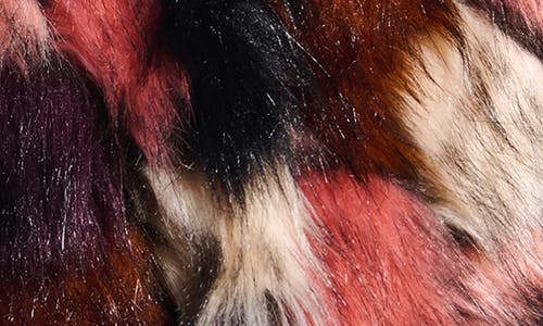 Azalea Wang Molly Multicolor Faux Fur Jacket In Multi